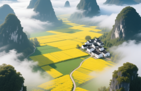 叶潭镇：广东隐藏的“盆地桃花源”，油菜花海在天坑里