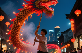 蓬江“舞火龙”：火里“长”出的龙，你敢摸吗？