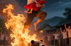 普宁“跳火墩”：火堆当作跨栏，男人“烫”脚过新年！