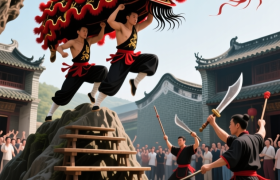 鹤山奇谈：舞个狮子，至于请出“刘关张”？