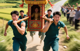 云安“走大王”：抬着“王”狂奔，村子秒变田径场！