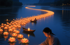 资源河灯节：中元节，我们把思念“快递”给银河