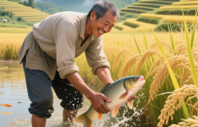 仁化“稻田鱼”开镰，割稻前先请鱼“搬家”