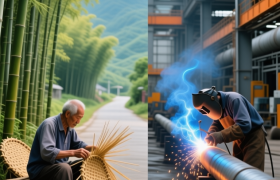 三甲：左手“竹子成海”，右手“钢铁成林”
