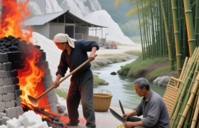 松柏：左手“石灰岩”，右手“青皮竹”