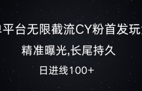 单平台无限截流创业粉首发玩法，精准曝光，长尾持久，日引流100+