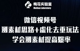 视频号连怼技术-测素材思路和上下虚化去重玩法-梅花实验室社群专享