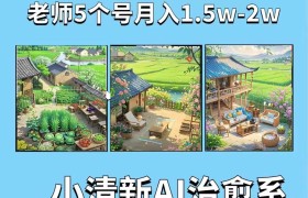 夏小荷·小清新短视频，小清新治愈系AI插画，老师小红书5个号接广告月入2w+