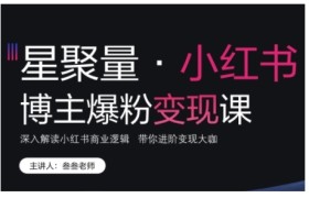 小红书博主爆粉变现课，深入解读小红书商业逻辑，带你进阶变现大咖