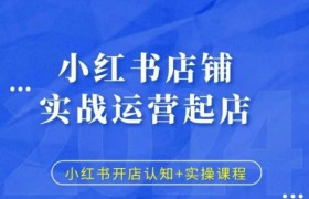 小红书店铺实战运营起店，小红书开店认知+实操课程