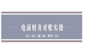 电商财务对账实操-京东天猫淘宝拼多多抖音电商财务对账