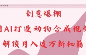 创意爆棚，用AI打造动物合成视频，解锁月入过W新秘籍