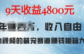 萌宠赛道赚钱秘籍：AI宠物兔视频详细拆解，9天收益4.8k