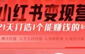 小红书博主课，21天从0到1打造1个能赚钱的红薯号，适用于新手小白