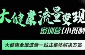 千万级大健康变现课线下课，大健康全域流量一站式整体解决方案