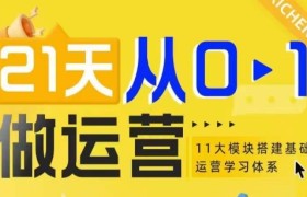 21天从0-1做运营，11大维度搭建基础运营学习体系