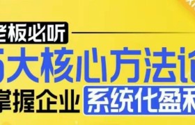 【老板必听】5大核心方法论，掌握企业系统化盈利密码