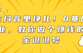 别在抖音里挣扎！0基础做副业，教你做个赚钱的淘宝逛逛号