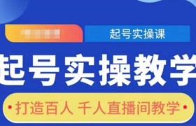 起号实操教学，打造百人千人直播间教学