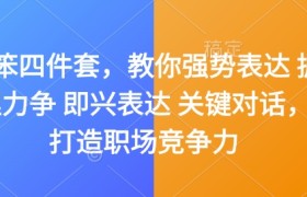 嘴笨四件套，教你强势表达 据理力争 即兴表达 关键对话，打造职场竞争力
