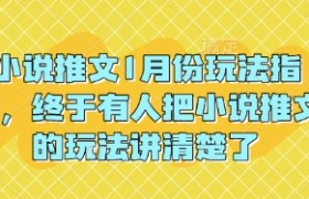 小说推文1月份玩法指南，终于有人把小说推文的玩法讲清楚了!