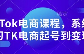 TikTok电商课程，​系统学习TK电商起号到变现
