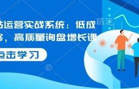 国际站运营实战系统：低成本获客，高质量询盘增长课