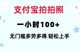 支付宝拍拍照一小时100+无任何门槛多劳多得一台手机轻松操做