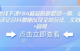 亚马逊线下课FBA精品陪跑最新一期，亚马逊严抓评论合并措施以及全新玩法，文档资料+音频