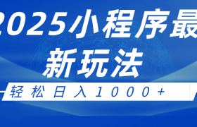 2025小程序最新推广玩法，全自动收益日入1000+