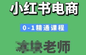 小红书电商0-1精通课程，小红书开店必学课程