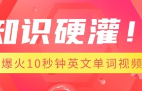 知识硬灌，1分钟教会你，利用AI制作爆火10秒钟记一个英文单词视频