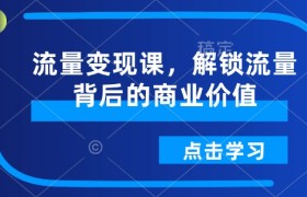 流量变现课，解锁流量背后的商业价值