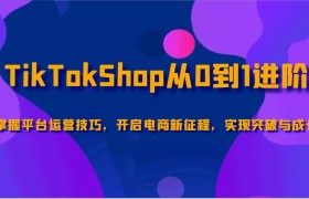 TikTokShop从0到1进阶，掌握平台运营技巧，开启电商新征程，实现突破与成长