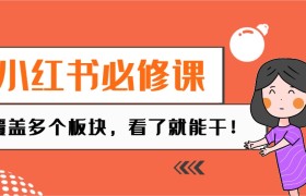 小红书必修课：电商/无人/获客/种草/mcn/直播等多个板块，看了就能干！