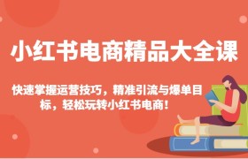小红书电商精品大全课：快速掌握运营技巧，精准引流与爆单目标，轻松玩转小红书电商！