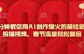 5分钟教你用AI创作爆火的萌娃新年祝福视频，春节流量轻松翻倍