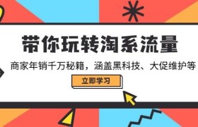 带你玩转淘系流量，商家年销千万秘籍，涵盖黑科技、大促维护等