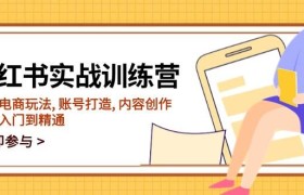 小红书实战训练营，涵盖电商玩法, 账号打造, 内容创作, 助你入门到精通
