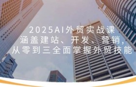 2025AI外贸实战课：涵盖建站、开发、营销, 从零到三全面掌握外贸技能
