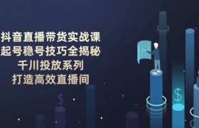 抖音直播带货实战课：起号稳号技巧全揭秘, 千川投放系列, 打造高效直播间