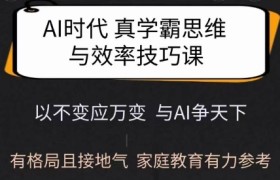Ai时代真学霸思维与学习方法课，有格局且接地气，家庭教育有力参考