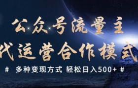 公众号流量主代运营  多种变现方式 轻松日入5张【揭秘】