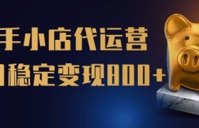 【快手小店代运营】限时托管计划，全程喂饭，单日稳定变现5张【揭秘】