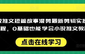 小说推文短篇故事混剪最新剪辑实操全流程，0基础也能学会小说推文教程，肯干多发日入多张