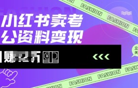 小红书卖考公资料，风口型项目，单价10-100都可，一日几张没问题