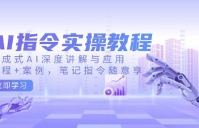 AI指令实战课，生成式AI深度讲解与应用，课程+案例，笔记指令随意享(更新)