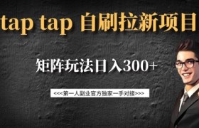 taptap拉新自刷项目，一个新用户14元，矩阵玩法日入300+