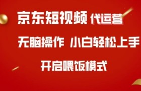 京东短视频代运营，全程喂饭，小白轻松上手【揭秘】
