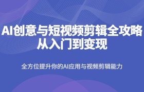 AI创意与短视频剪辑全攻略从入门到变现，全方位提升你的AI应用与视频剪辑能力